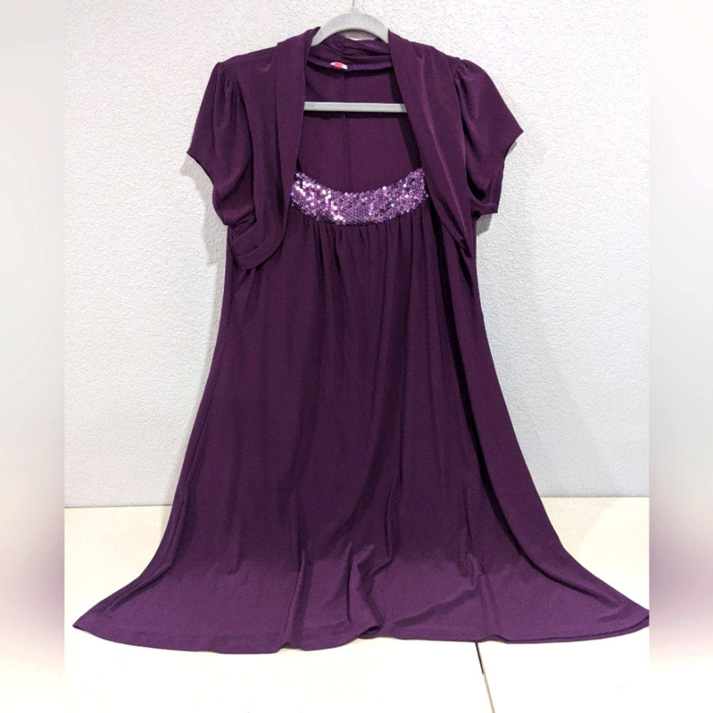 Women's Elegant Purple Dress Wedding Party Bridesmaid Sequins Special Occasion